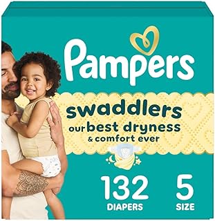 Sponsored Ad - Swaddlers Diapers, Size 5 (20-37 lbs), 132 Count, Absorbent, Keeps Baby Dry and Comfortable, Skin Safe Disposable Baby Diaper (Packaging May Vary)