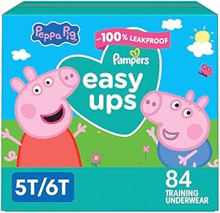 Sponsored Ad - Training Pants - Easy Ups Girls & Boys - Size 5T-6T, 84 Count, Peppa Pig Potty Underwear (Packaging May Vary)