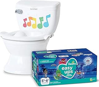 Potty Training Seat Starter Kit—My Size Potty Lights & Songs Transitions and Pampers Easy Ups 5T-6T Potty Training Underwear for Boys and Girls, Size 7, 84 Count (Packaging May Vary)