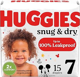 Size 7 Diapers, Snug & Dry Baby Diapers, Size 7 (41+ lbs), 15 Count, Packaging May Vary