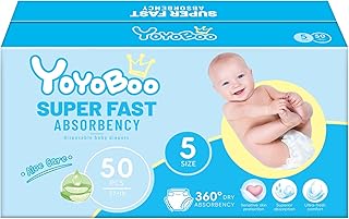 Disposable Newborn Diapers, Hypoallergenic, Superior Absorbency & Lightweight, Designed to Reduce Baby's Burden, Size 5, 50 Count