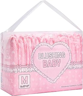 Sponsored Ad - Printed Adult Brief Diapers 10 Pieces - Blushing Baby Pale Pink (Medium 28"-38")