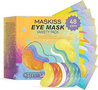 Under Eye Patches Variety Pack (48 Pairs), Eye Masks for Dark Circles Puffy Eyes Undereye Bags With 8 Colors (6 Pairs/Color), Vegan Eye Skin Care Set for Bachelorette Party Favors