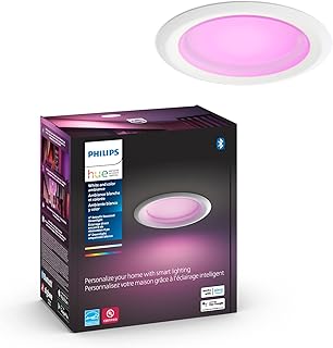 Smart Recessed Lighting 4 Inch - White and Color Ambiance Color-Changing Light - 850 Lumen - Control with Hue App - Compatible with Alexa, Google Assistant and Apple Homekit - 1 Pack