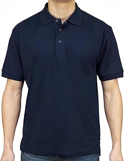 Sponsored Ad - Men’s Uniform Polo Shirt, Short Sleeve Classic Fit Pique Shirt with Ribbed Collar for Work or Everyday Style