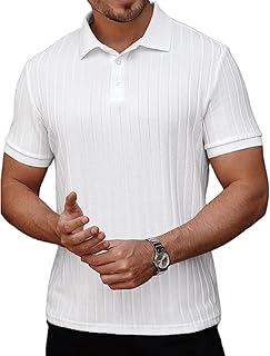 Sponsored Ad - Men's Short Sleeve Solid Polo Shirt, Summer Fashion Golf Shirt