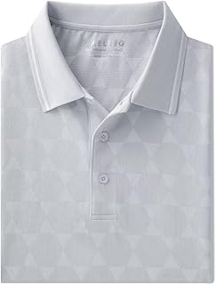 Mens Polo Shirts Short Sleeve Jacquard Performance Moisture Wicking Lightweight Casual Active Mens Golf Shirt