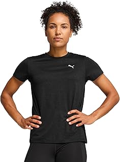 Women's Train All Day Essential Logo T-Shirt, Black Heather SS25, Large