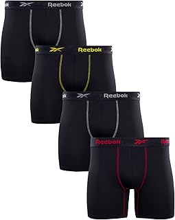 Men's Boxer Briefs - 4 Pack Sport Soft Performance Athletic Underwear Boxers for Men with Contour Pouch (Sizes: S-XL)