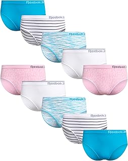 Girls Hipster Briefs - 10 Pack Breathable Stretch Performance Hipster Panties - Seamless Underwear for Girls (6-16)