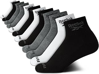 Boys' Quarter Socks - 12 Pack Stretch Performance Quarter Cut Arch Support Socks - Cushioned Athletic Socks for Boys