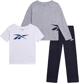 Baby Boys' Jogger Set - 3 Piece Short Sleeve T-Shirt and Sweatpants Playwear Set (Infant/Toddler)