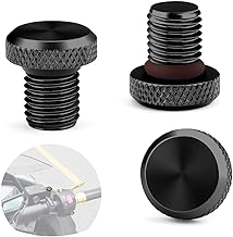 3 Pcs Motorcycle Mirror Hole Plug M10x1.25, Universal Space Aluminum Motorcycle Rear View Mirror Screws Suitable for Most Motorcycle(Honda,Yamaha, Kawasaki, Suzuki,Ducati) ATV and Bike etc(Black)