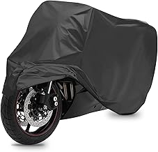 Zlirfy Motorcycle Cover,Motorcycle Accessories,Motorbike Full Cover Motorcycle Covers Waterproof Outdoor,Car Accessories Universal Motorbike Cover with Lock-Holes & Storage Bag