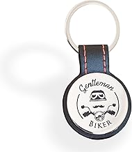 – Premium Motorcycle Keychain with Engraved Logo – Leatherette & Metal Design