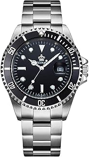 Mens Luxury Watches Rotatable Bezel Sapphire Glass Luminous Hand Quartz Silver Tone Stainless Steel Watch