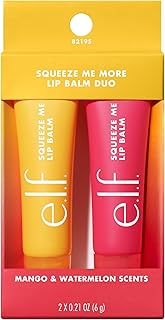 Squeeze Me More Lip Balm Duo, Moisturizing Balm For A Sheer Tint Of Color, Made With Hyaluronic Acid, Vegan & Cruelty-Free, Mango & Watermelon