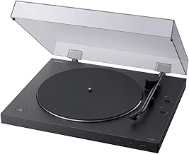 PS-LX310BT Belt Drive Turntable: Fully Automatic Wireless Vinyl Record Player with Bluetooth and USB Output Black