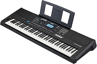 76-Key Touch-Sensitive Advanced Portable Keyboard, with Pro-Quality Sound, Music Rest, and Power Adapter, (PSREW425)