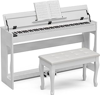 Sponsored Ad - 88 Weighted Key Digital Piano with Duet Piano Bench, Beginner Keyboard Piano Full Size Heavy Hammer Weighted Action Electric Piano Keyboard with USB MIDI, White