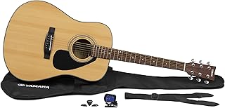 GigMaker Standard Acoustic Guitar w/ Gig Bag, Tuner, Strap and Picks - Natural