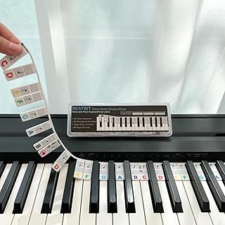 Sponsored Ad - Piano Notes Guide for Beginner, Removable Piano Keyboard Note Labels for Learning, 88-Key Full Size, Made of Silicone, No Need Stickers, Reusable and Comes with Box (Rainbow Colors）