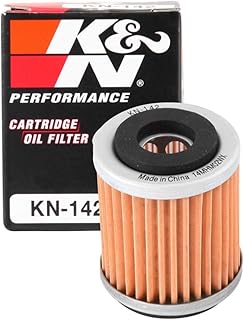 Motorcycle Oil Filter: High Performance, Premium, Designed to be used with Synthetic or Conventional Oils: Fits Select Yamaha Vehicles, KN-142