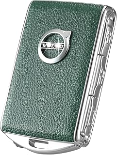 Car Key Fob Cover for Volvo XC90, XC60, XC40, S60, S90, V90, Zinc Alloy Frame Leather Surface