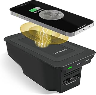 Car Wireless Phone Charger for Volvo 2017-2025 XC90 XC60 S90 S60 V90 V60 2025 2024 2023 2022 2021 2020 2019 2018 2017 Center Console Accessories Charging Pad