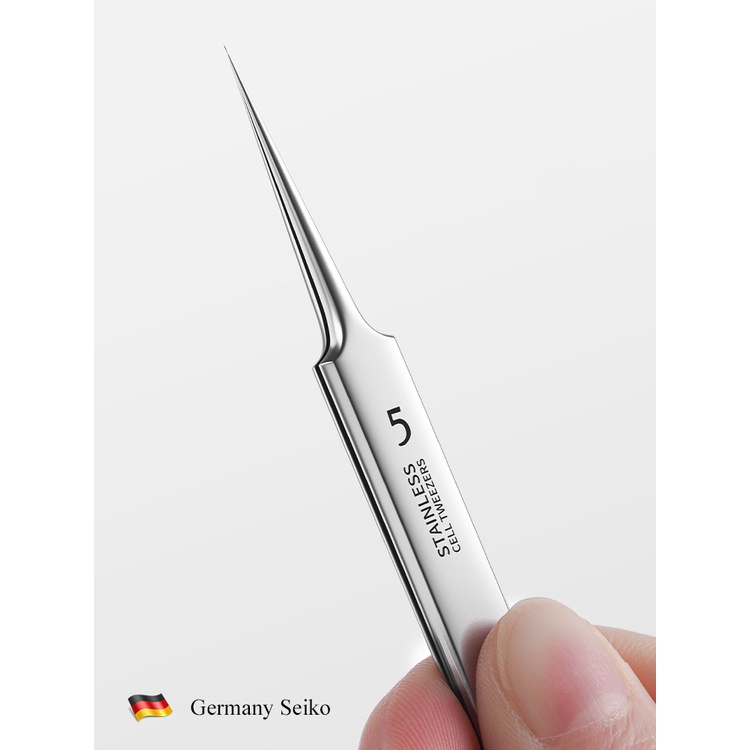 German Ultra-fine No. 5 Cell Pimples  Blackhead Clip Tweezers Beauty Salon Special Scraping &amp; Closing Artifact Acne Needle Tool