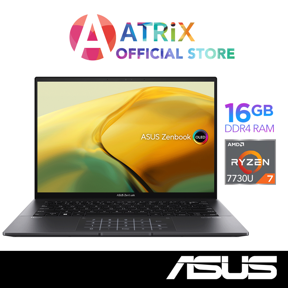 【Same Day Delivery】ASUS Zenbook 14 UM3402YA-KM364W | 14&quot; OLED WQHD | Ryzen 7 7730U | 16GB RAM | 512GB SSD |