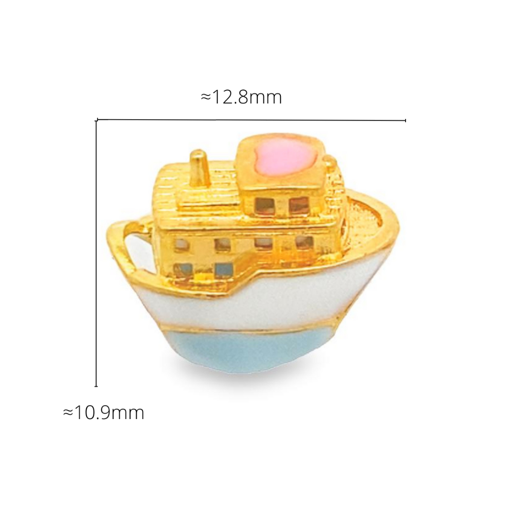 Top Cash Jewellery 916 Gold Coloured Ship Charm