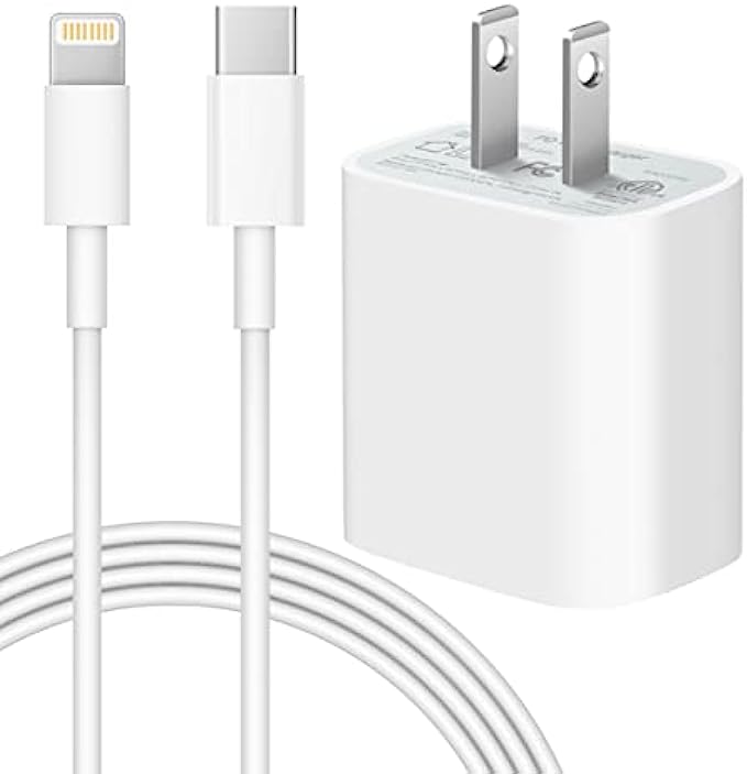 iPhone 14 13 12 11 Fast Charger [Apple MFi Certified] 20W PD USB C Wall Charger with 6FT Lightning Cable Compatible iPhone 13/13 Mini/13 Pro Max/12 Pro Max/12 Mini/11 Pro Max/Xs Max/XR/X/8Plus,iPad