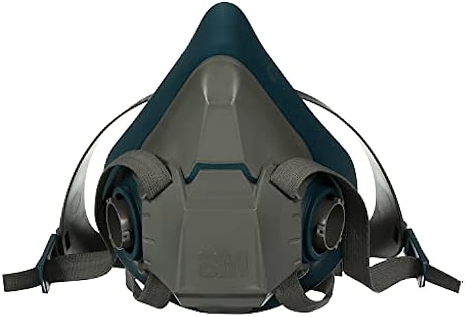 3M Rugged Comfort Half Facepiece Reusable Respirator 6503/49491, Cool Flow Valve Helps Reduce Heat and Moisture, Silicone Faceseal Provides a Firm Seal, Welding, Sanding, Cleaning, Grinding, Large