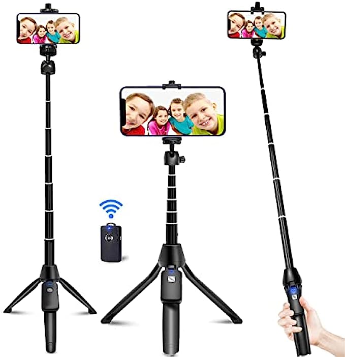 Selfie Stick, 40 inch Extendable Selfie Stick Tripod,Phone Tripod with Wireless Remote Shutter Compatible with iPhone 13 12 11 pro Xs Max Xr X 8Plus 7, Android, Samsung Galaxy S22 S21 and More