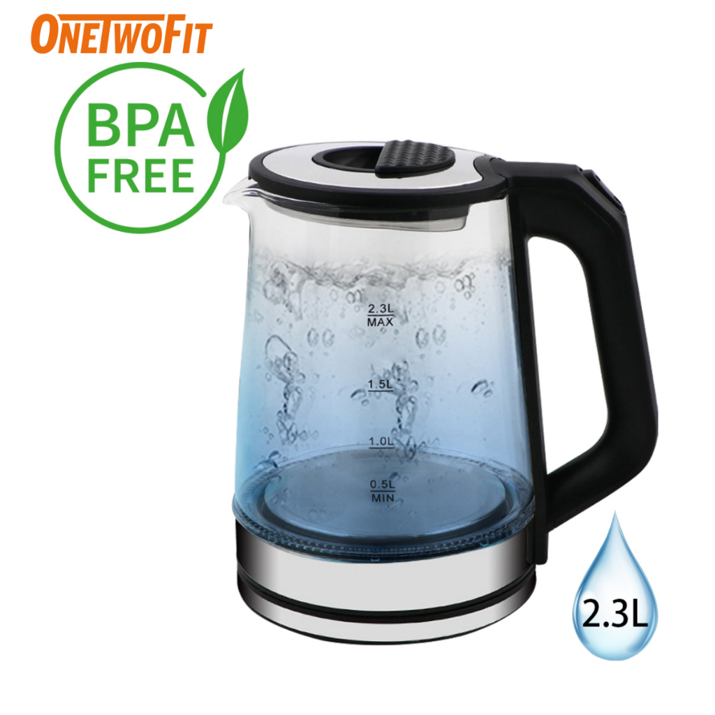 Electric 2.3L Glass Kettle Automatic Power-off LED Light Boil-Dry Protection Premium Water Bottle EH0036